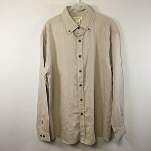 Great Northwest Clothing Tan Organic Cotton Sz M Long Sleeve Button Up Shirt